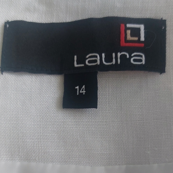 Laura, Size 14, Linen White Pencil Skirt Knee-Length - Picture 6 of 12